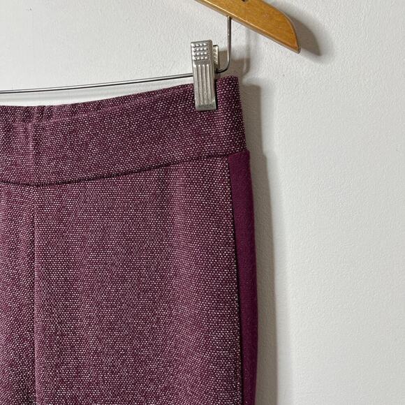 Lou & Grey Loft Women's Textured Stripe Ponte Leggings M Maroon Red Stretch Pant - Picture 3 of 7